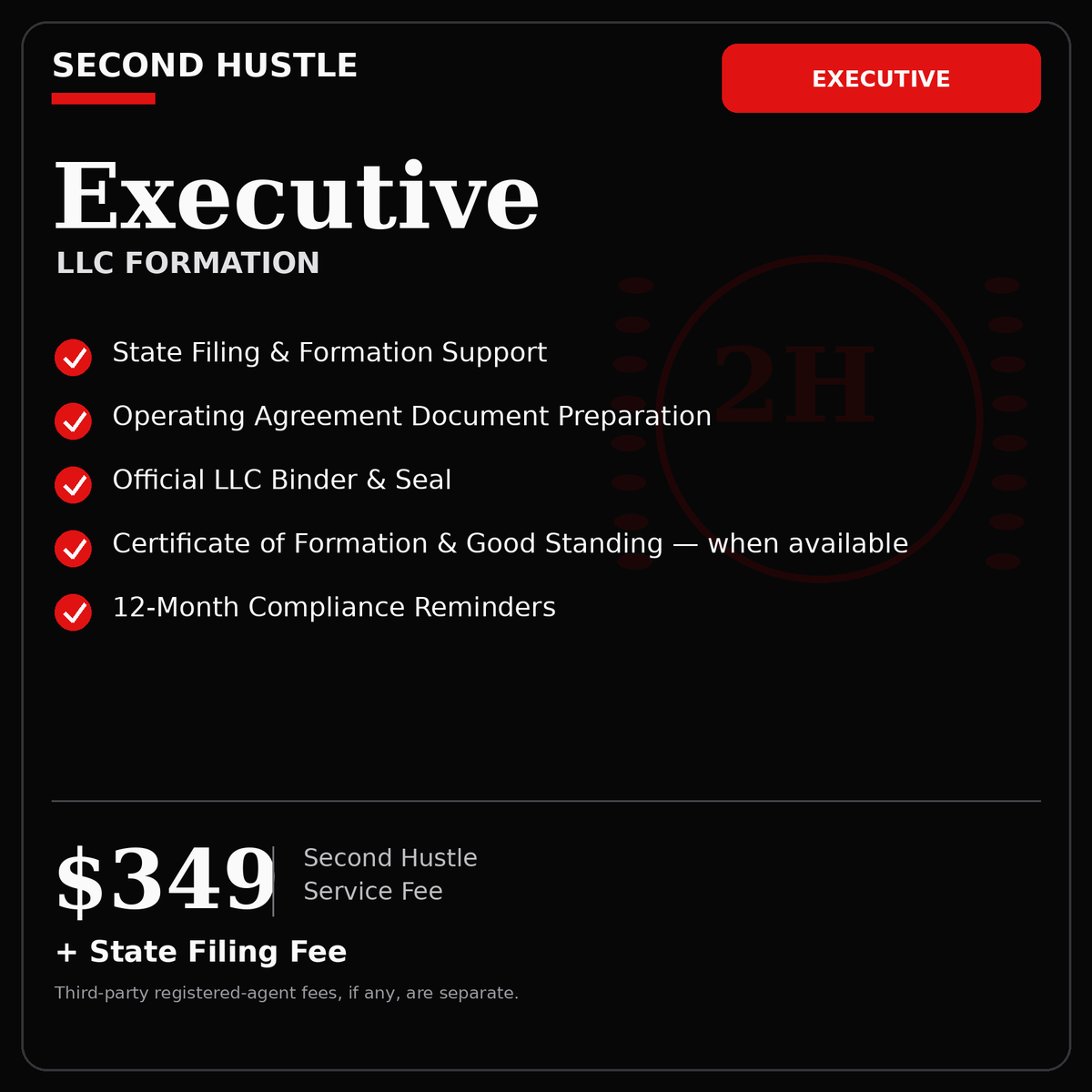 Second Hustle Executive LLC Formation