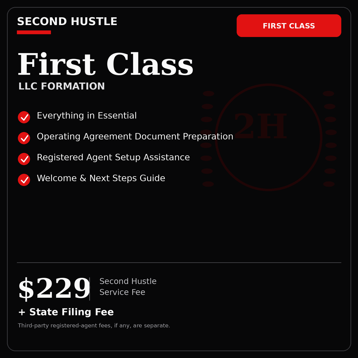 Second Hustle First Class LLC Formation